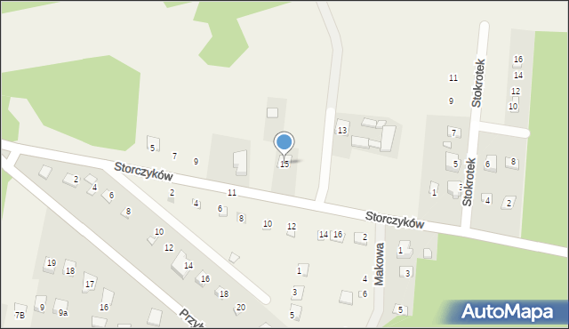 Kroczyce, Storczyków, 15, mapa Kroczyce