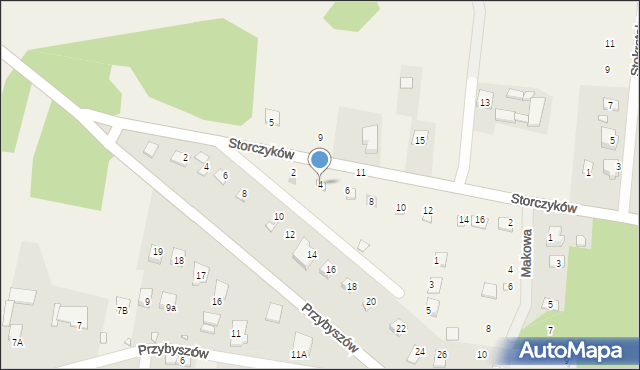 Kroczyce, Storczyków, 4, mapa Kroczyce