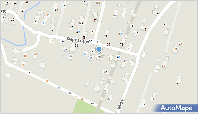 Krosno, Stapińskiego Jana, 36A, mapa Krosna