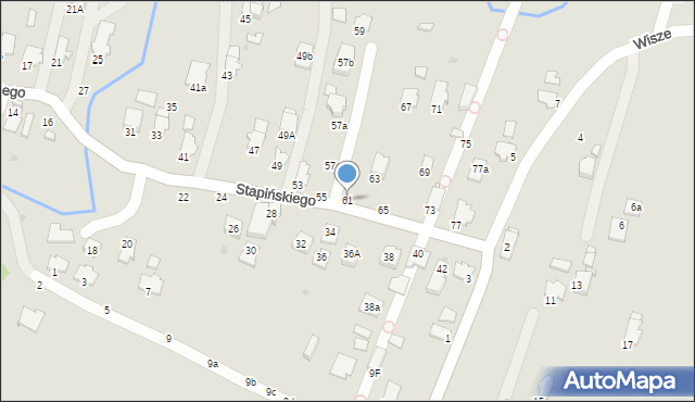 Krosno, Stapińskiego Jana, 61, mapa Krosna