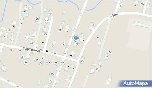 Krosno, Stapińskiego Jana, 77a, mapa Krosna