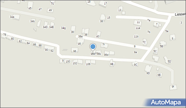 Krosno, Stefana Batorego, 96b, mapa Krosna