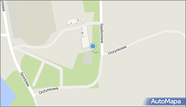 Krotoszyn, Stadionowa, 1, mapa Krotoszyna