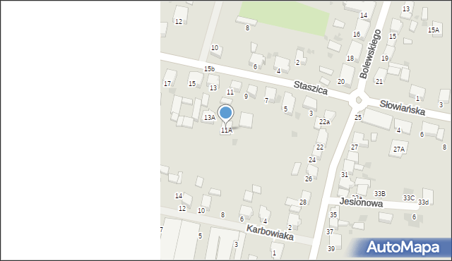 Krotoszyn, Staszica Stanisława, 11A, mapa Krotoszyna