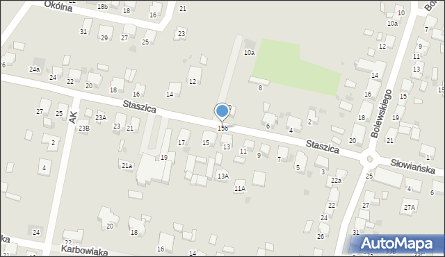 Krotoszyn, Staszica Stanisława, 15b, mapa Krotoszyna