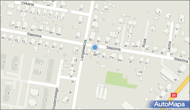 Krotoszyn, Staszica Stanisława, 39b, mapa Krotoszyna