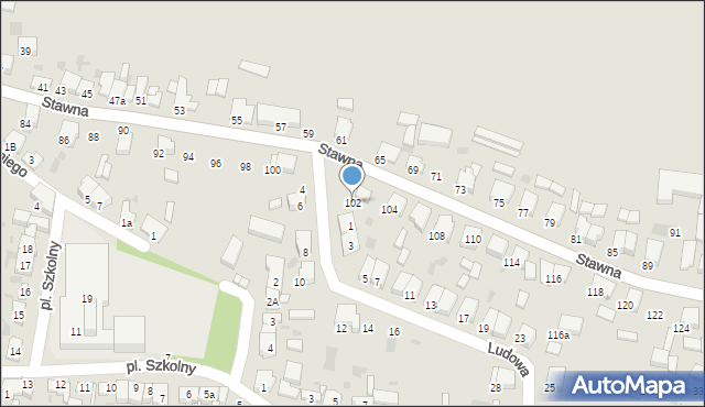 Krotoszyn, Stawna, 102, mapa Krotoszyna