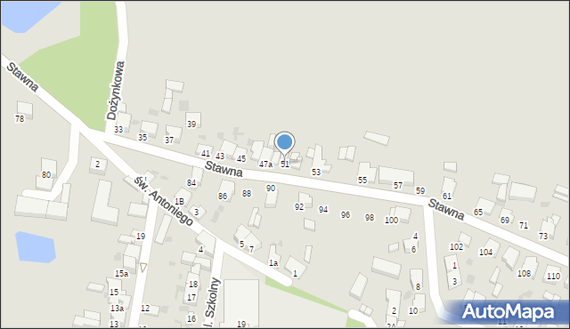 Krotoszyn, Stawna, 51, mapa Krotoszyna