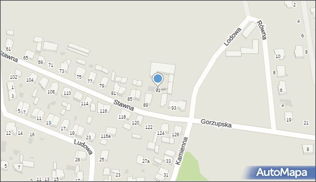 Krotoszyn, Stawna, 91, mapa Krotoszyna