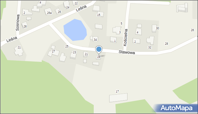 Kruszyn, Stawowa, 19, mapa Kruszyn