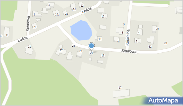 Kruszyn, Stawowa, 21, mapa Kruszyn