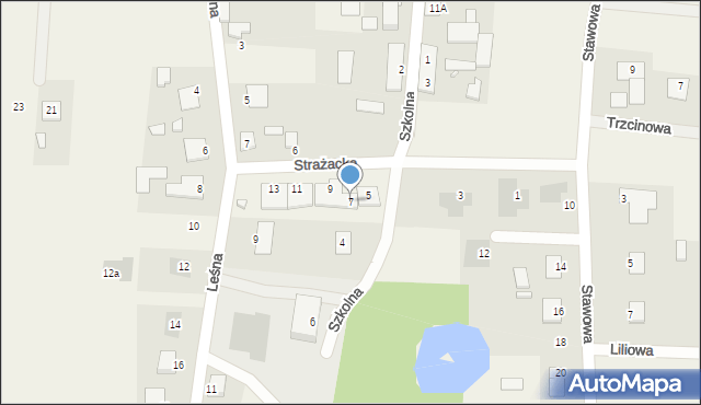 Kruszyn, Strażacka, 7, mapa Kruszyn