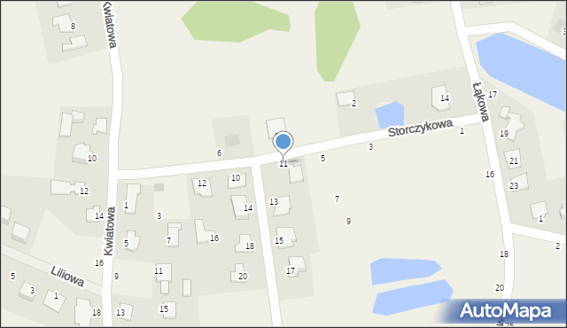 Kruszyn Krajeński, Storczykowa, 11, mapa Kruszyn Krajeński