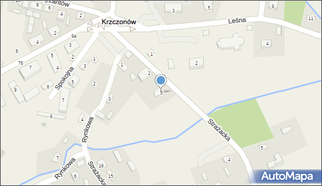 Krzczonów, Strażacka, 3, mapa Krzczonów