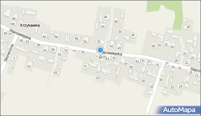 Krzykawka, Starowiejska, 65, mapa Krzykawka
