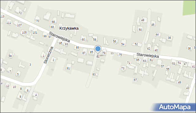 Krzykawka, Starowiejska, 81, mapa Krzykawka