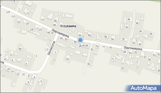 Krzykawka, Starowiejska, 87, mapa Krzykawka