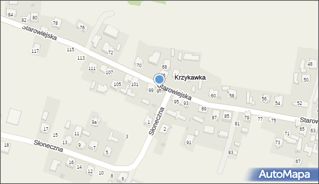 Krzykawka, Starowiejska, 97, mapa Krzykawka