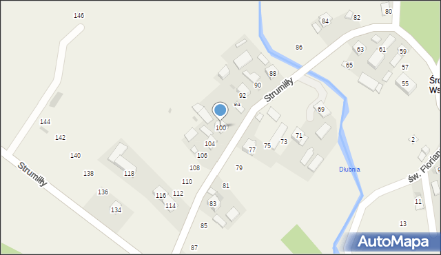 Książniczki, Strumiłły Tadeusza, 100, mapa Książniczki