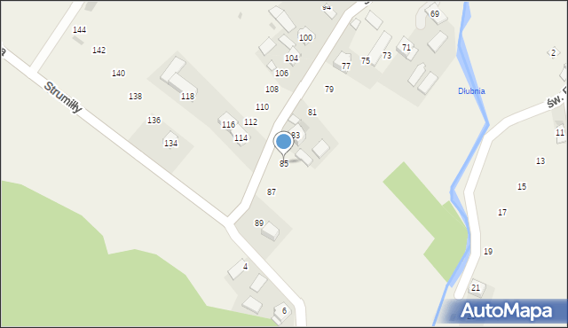 Książniczki, Strumiłły Tadeusza, 85, mapa Książniczki