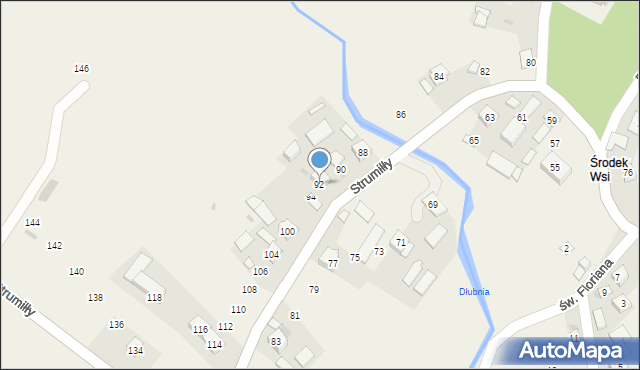 Książniczki, Strumiłły Tadeusza, 92, mapa Książniczki