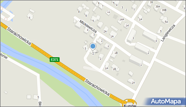 Kunów, Starachowicka, 2, mapa Kunów