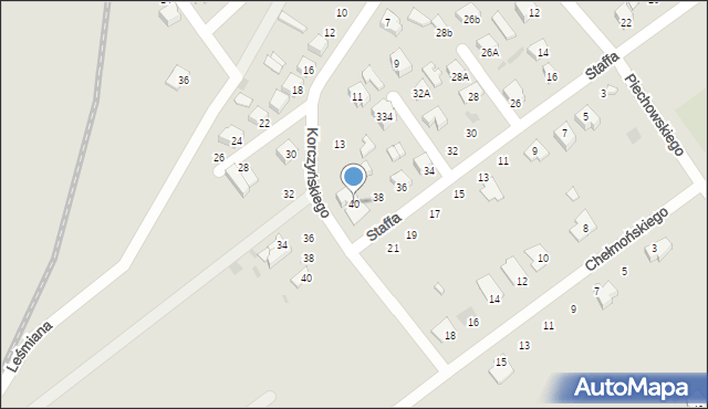 Kutno, Staffa Leopolda, 40, mapa Kutno