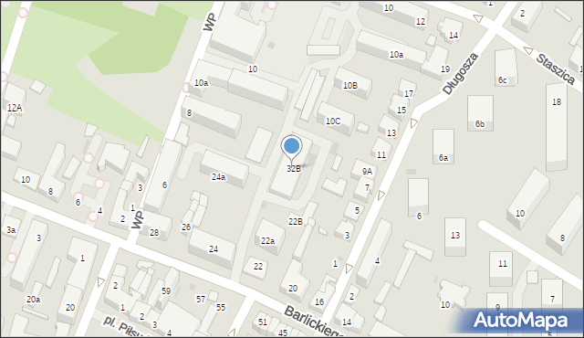 Kutno, Staszica Stanisława, 32B, mapa Kutno
