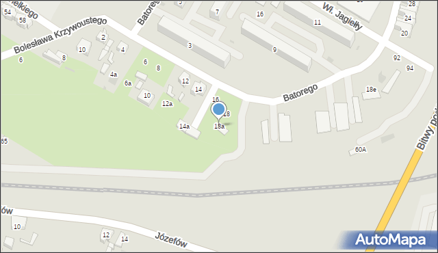 Kutno, Stefana Batorego, 18a, mapa Kutno