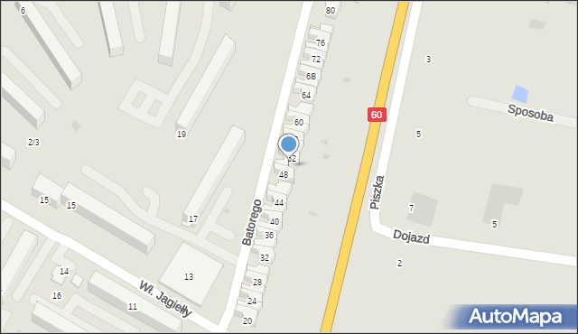 Kutno, Stefana Batorego, 50, mapa Kutno