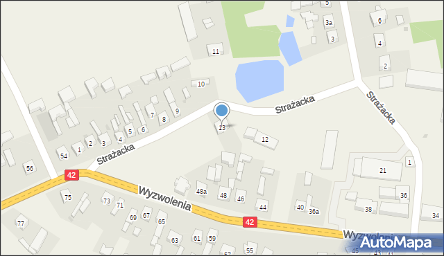 Ładzice, Strażacka, 13, mapa Ładzice
