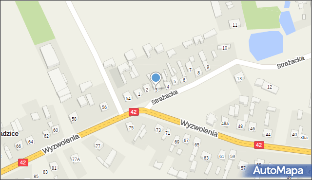 Ładzice, Strażacka, 3, mapa Ładzice