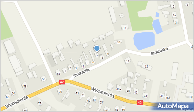 Ładzice, Strażacka, 7, mapa Ładzice