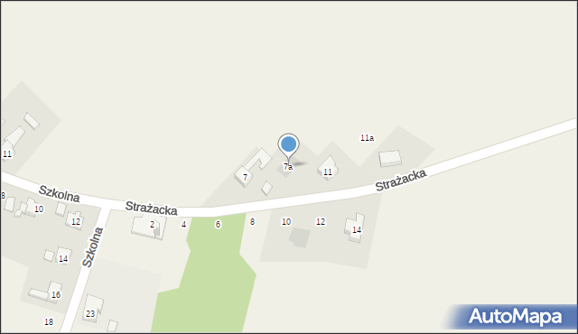 Łańce, Strażacka, 7a, mapa Łańce