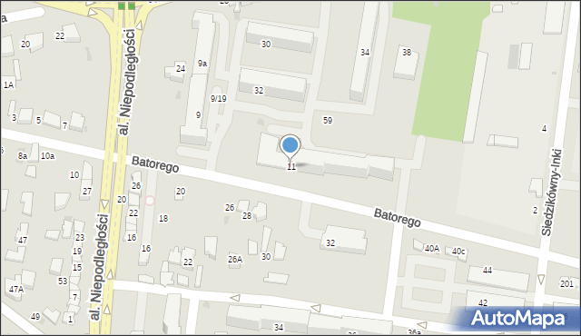 Łask, Stefana Batorego, 11, mapa Łask