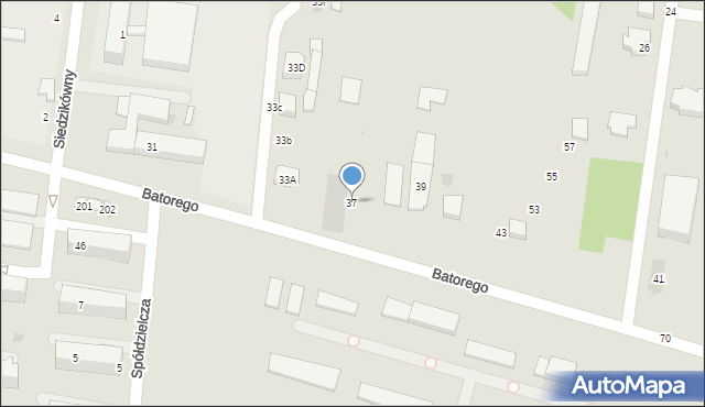 Łask, Stefana Batorego, 37, mapa Łask