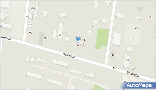 Łask, Stefana Batorego, 43, mapa Łask