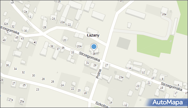 Łażany, Strzegomska, 18, mapa Łażany