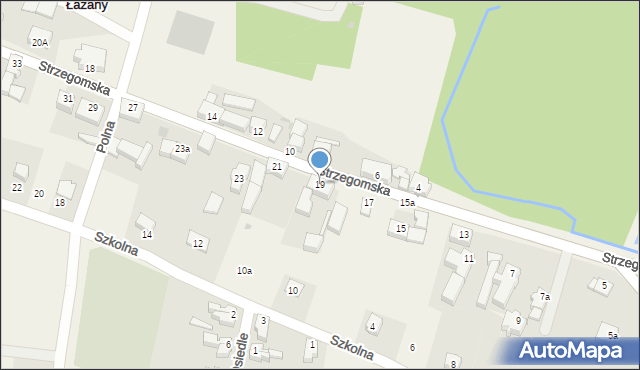 Łażany, Strzegomska, 19, mapa Łażany