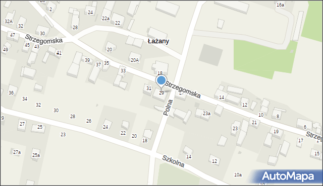 Łażany, Strzegomska, 29, mapa Łażany