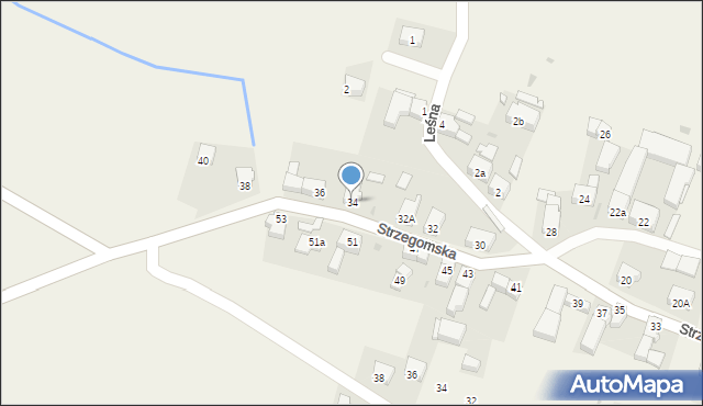 Łażany, Strzegomska, 34, mapa Łażany