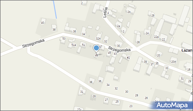 Łażany, Strzegomska, 49, mapa Łażany