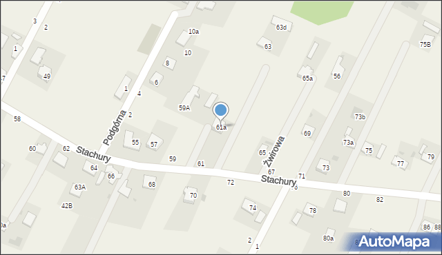 Łazieniec, Stachury Edwarda, 61a, mapa Łazieniec