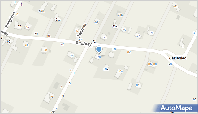 Łazieniec, Stachury Edwarda, 78, mapa Łazieniec