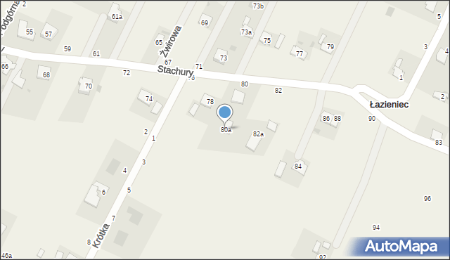 Łazieniec, Stachury Edwarda, 80a, mapa Łazieniec