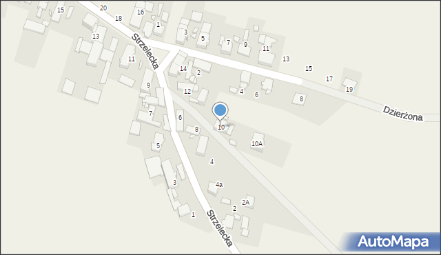 Łaziska, Strzelecka, 10, mapa Łaziska