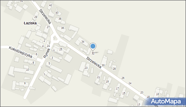 Łaziska, Strzelecka, 32, mapa Łaziska
