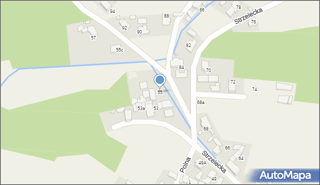 Łaziska, Strzelecka, 55, mapa Łaziska
