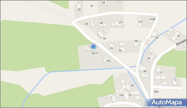 Łaziska, Strzelecka, 57, mapa Łaziska