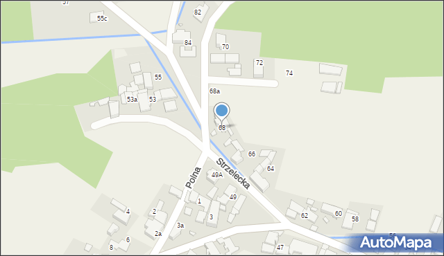 Łaziska, Strzelecka, 68, mapa Łaziska